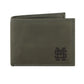 Grey Leather M over S Debossed Wallets