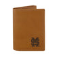 Tan Leather M over S Debossed Wallets