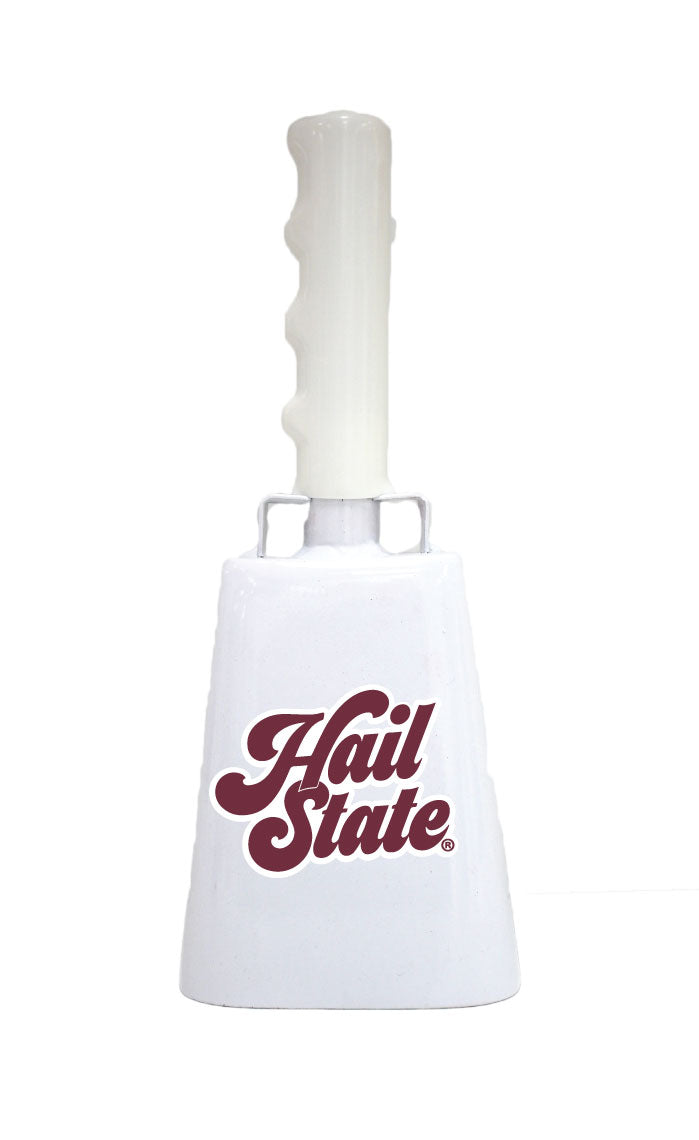 Boxed: Medium White BullyBell with Maroon Hail State Decal