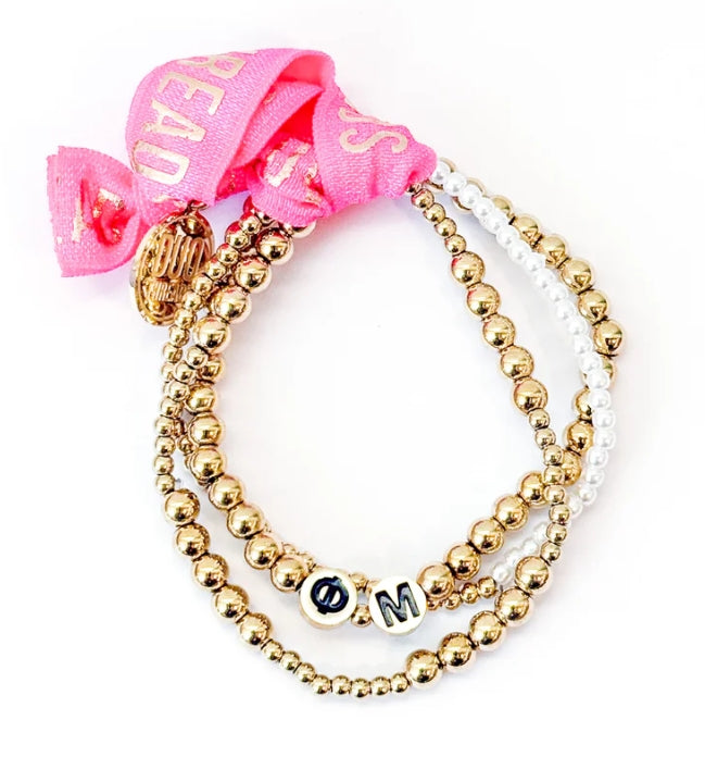 Gold Sorority Bracelet Stack