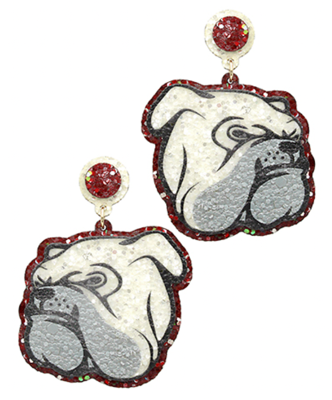 Glitter Bulldog Earrings