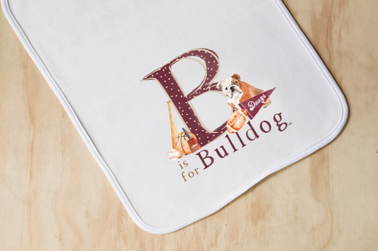 Maroon B is for Bulldog Burp Cloth