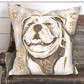 Gold Foil Bulldog Pillows