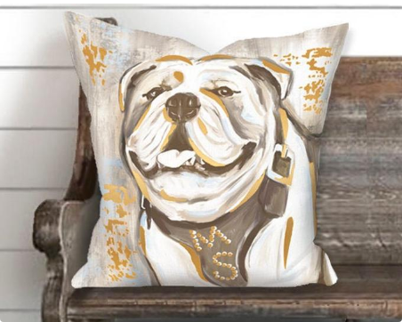 Gold Foil Bulldog Pillows