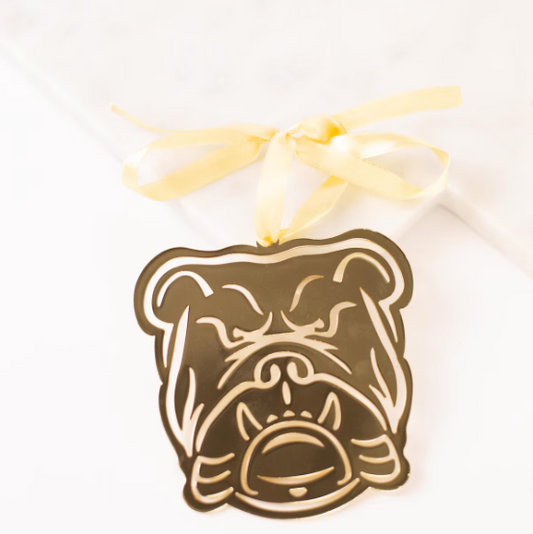 Gold Bulldog Ornament