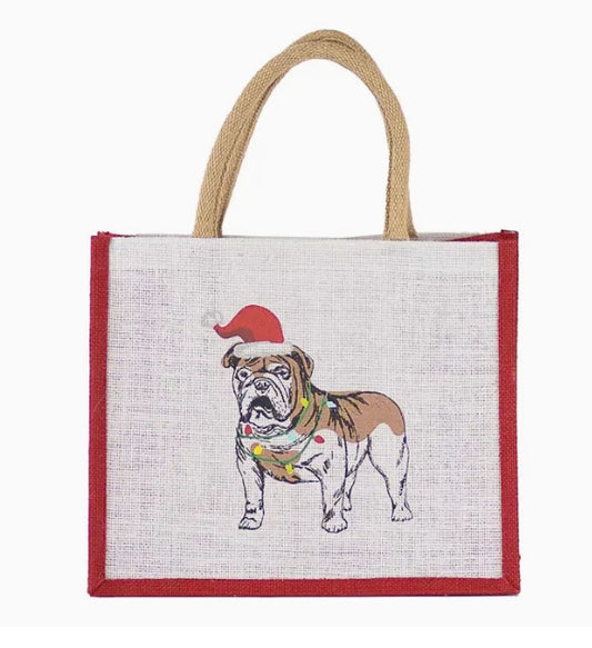 Merry Bulldog Tote Bag