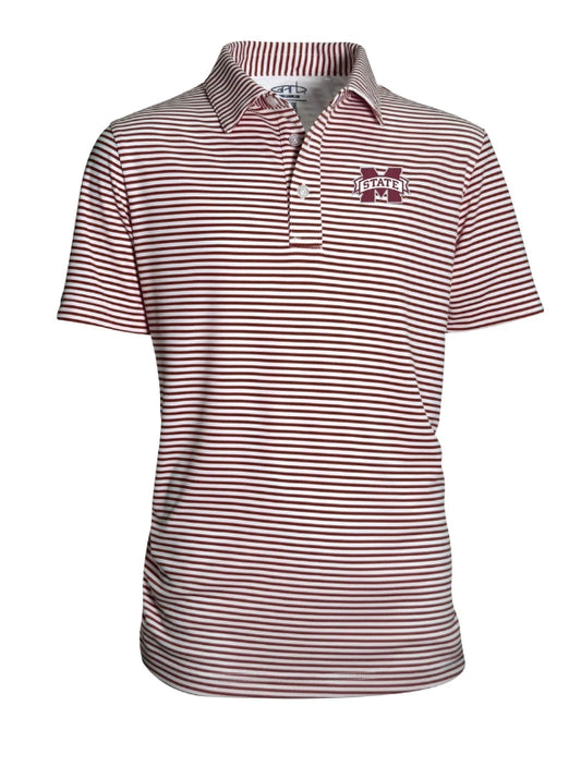 M Banner Striped Youth Polo