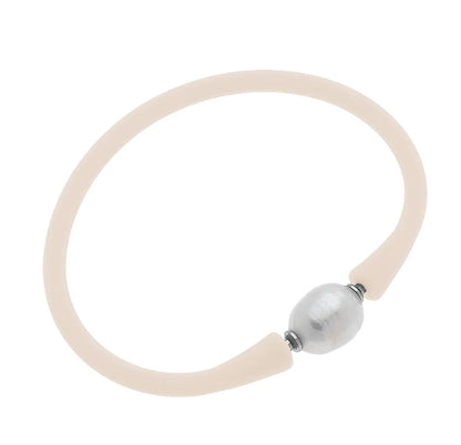 White Pearl Silicone Bracelet