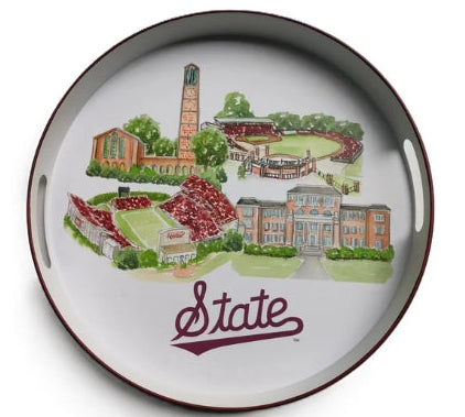 MSU Landmarks Round Tray