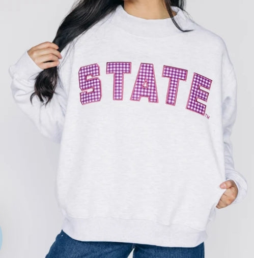Gingham State Mock Neck