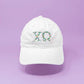 Sorority Floral Embroidered White Hat
