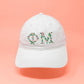 Sorority Floral Embroidered White Hat