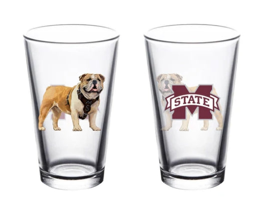 MSU Bulldog Pint Glass