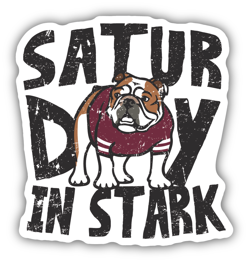 Saturdays in Stark with Dog Decal