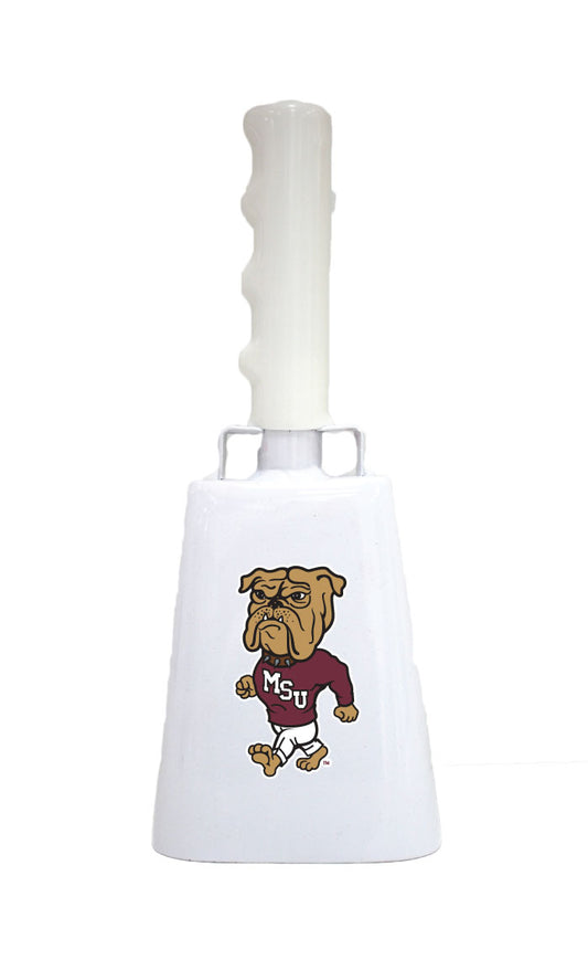 Boxed: Medium White Cowbell with Walking Bully Decal