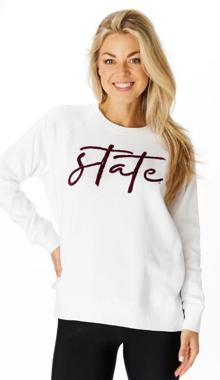 State Script Embroidered Sweatshirt