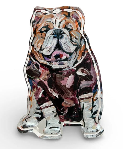 Acrylic Maroon Bulldog
