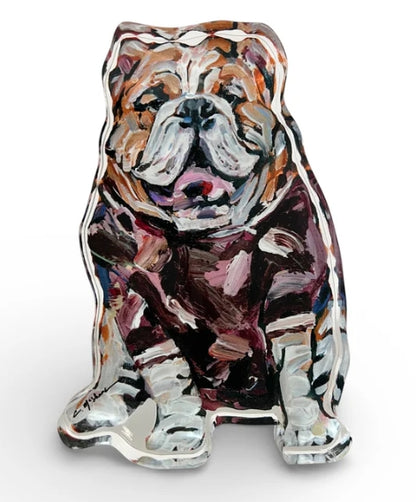Acrylic Maroon Bulldog