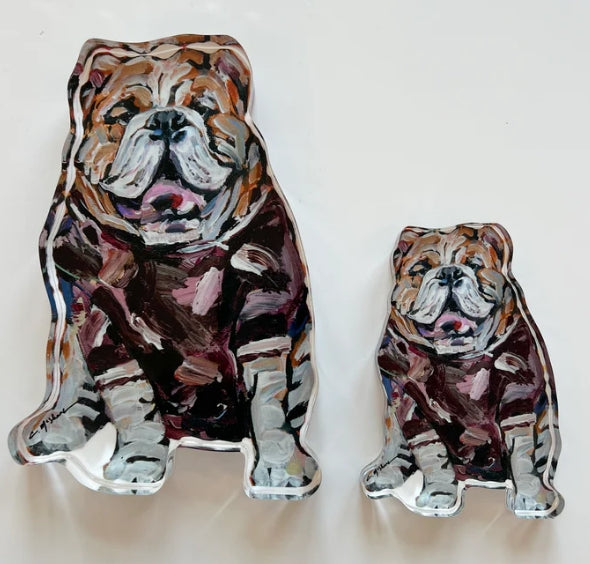 Acrylic Maroon Bulldog