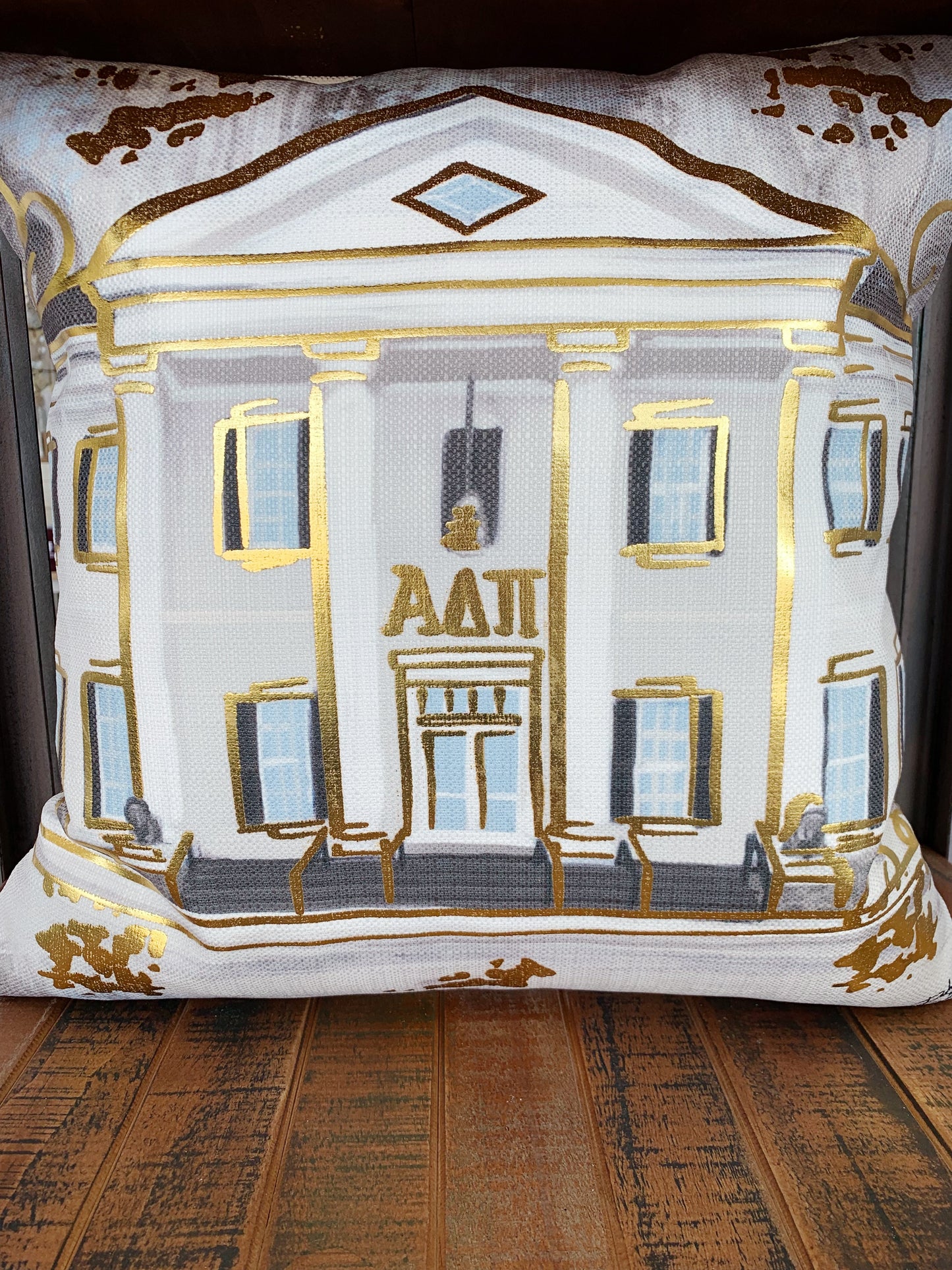 Sorority Gold Foil House Pillow