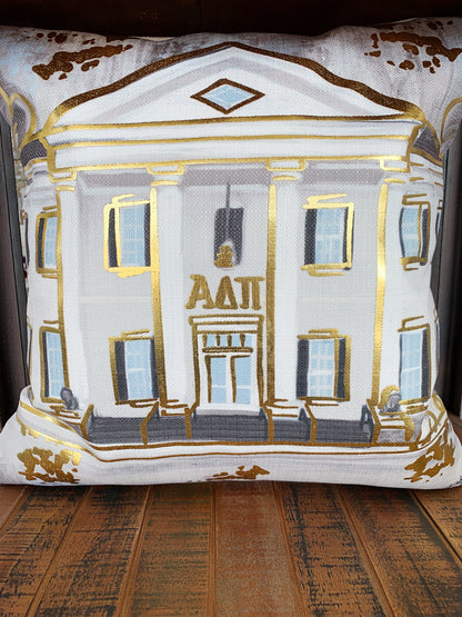 Sorority Gold Foil House Pillow