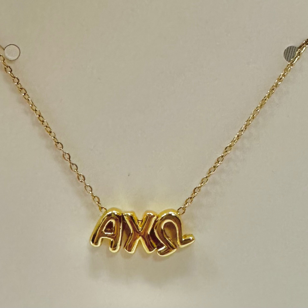 Sorority Bubble Letter Necklace