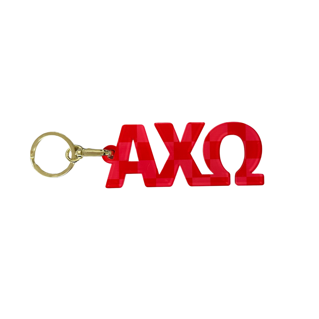 Sorority Acrylic Checkered Keychain