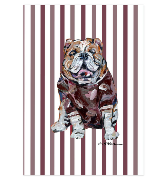 Striped Bulldog Frameable Card