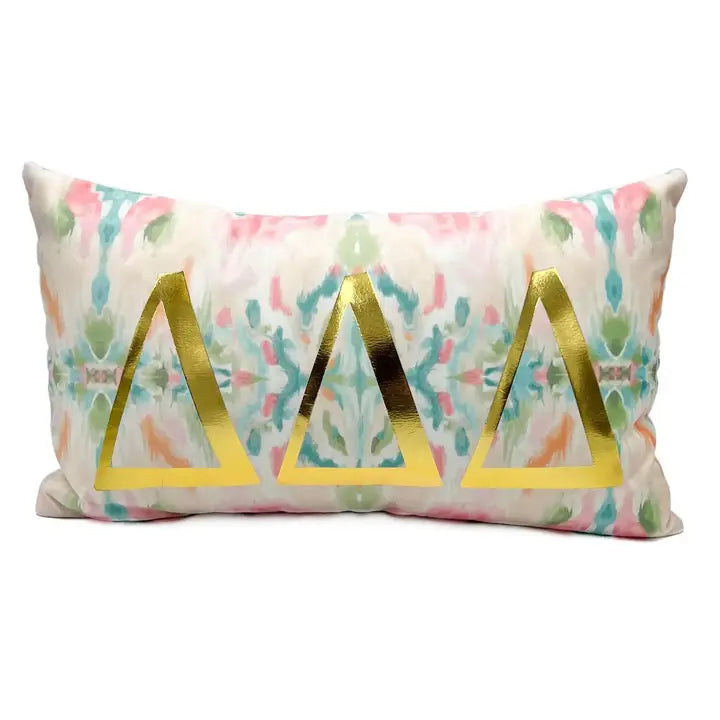 Gold Foil Kaleidoscope Sorority Pillow