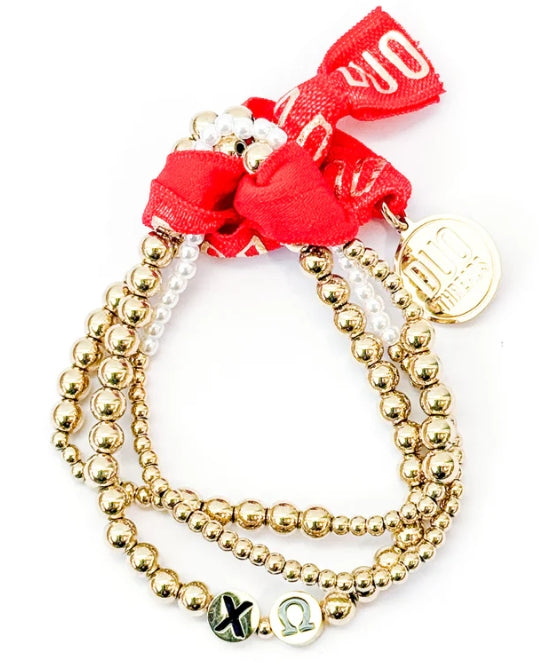 Gold Sorority Bracelet Stack