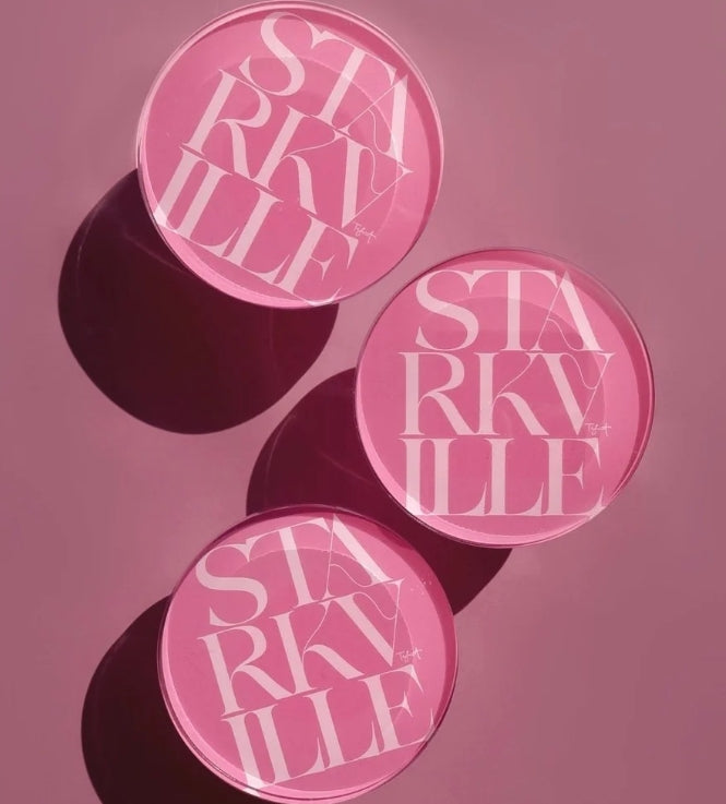 Round Pink Starkville Coaster