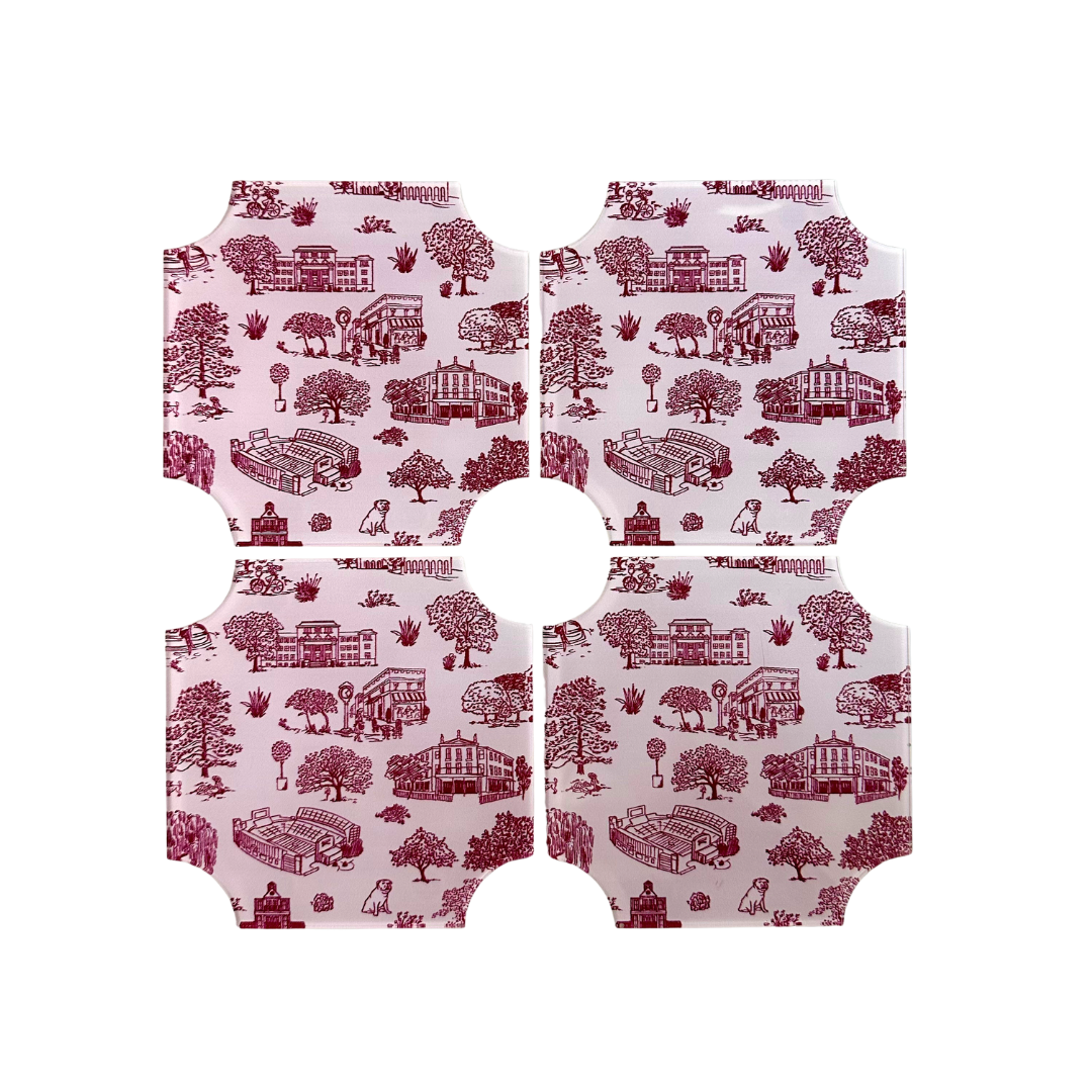 Msu Coasters Acrylic MSU Toile Coaster – University Screenprint Inc