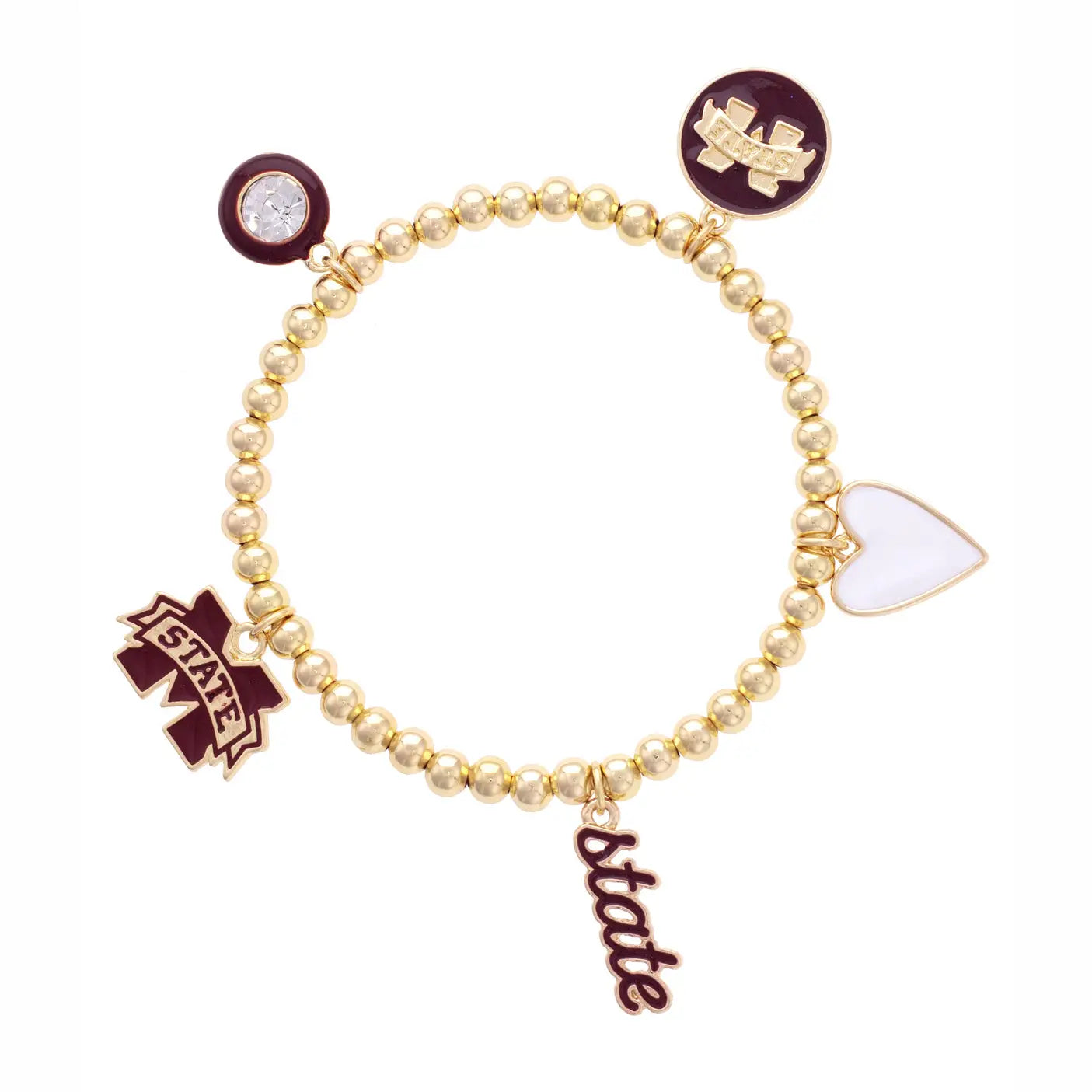 MS State Enamel Stretch Bracelet