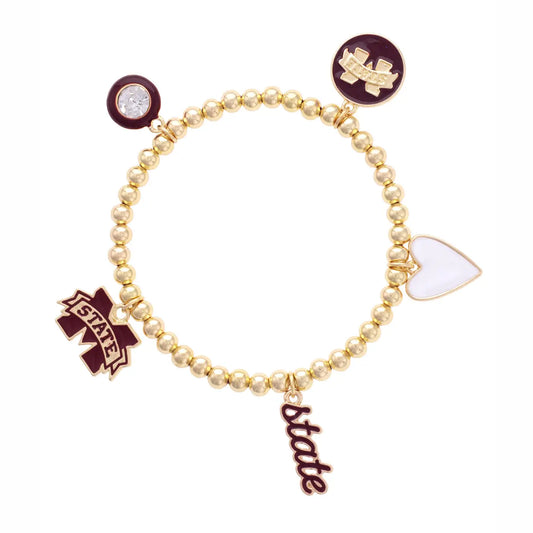 MS State Enamel Stretch Bracelet