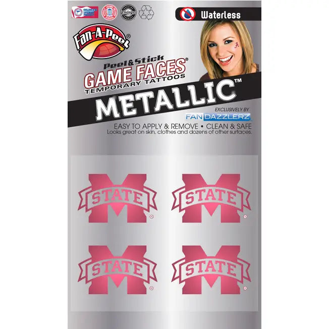 Metallic M Banner Waterless Face Tattoos