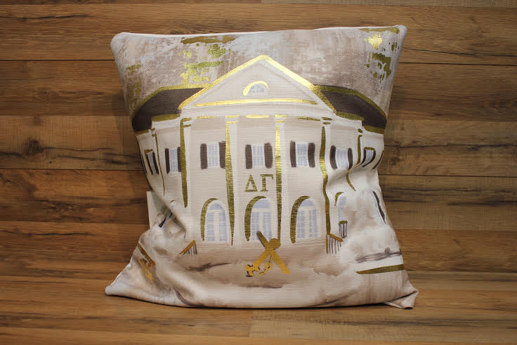 Sorority Gold Foil House Pillow