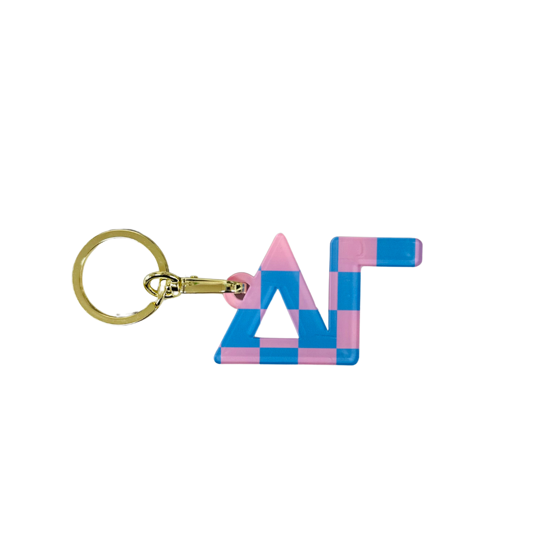 Sorority Acrylic Checkered Keychain