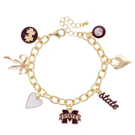 Bulldogs Enamel Charm Bracelet