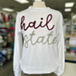 Hail State Glitter Script Tee