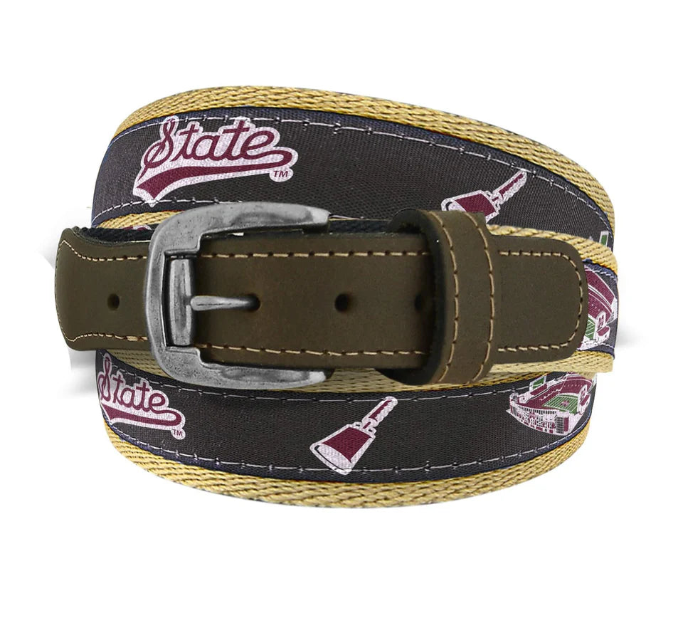 MSU Collage Ribbon Belt – University Screenprint Inc