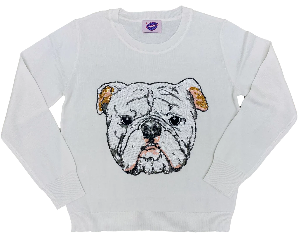 Sequin Bulldog Sweater