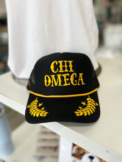 Sorority Gold Leaf Trucker Hats