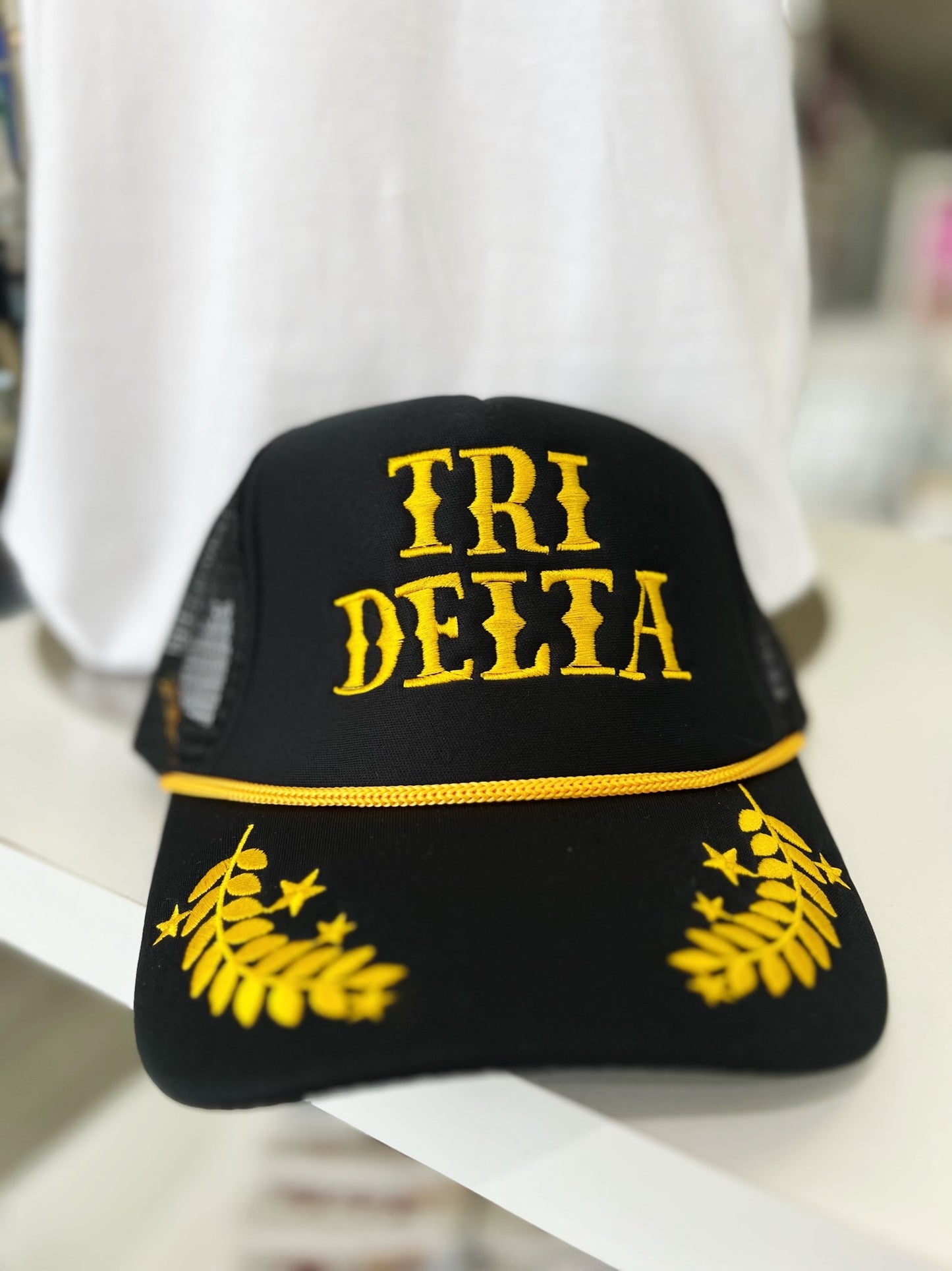 Sorority Gold Leaf Trucker Hats