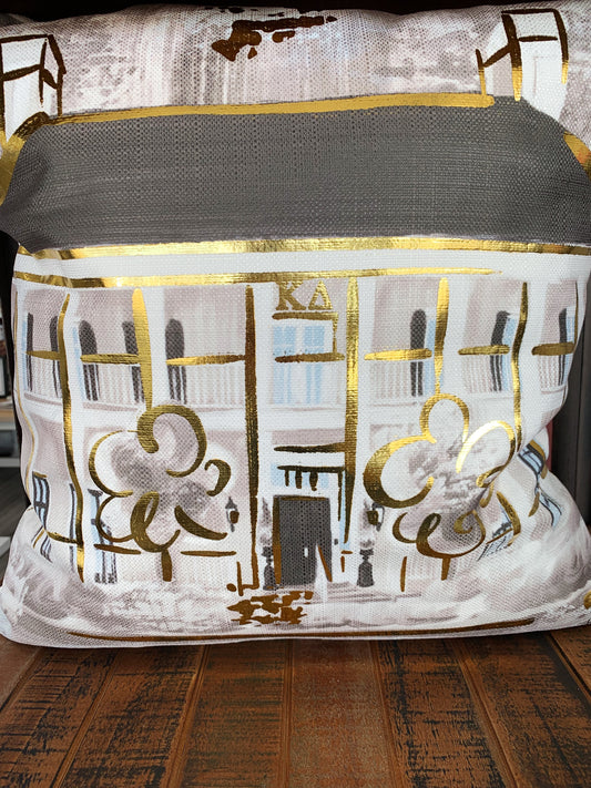 Sorority Gold Foil House Pillow