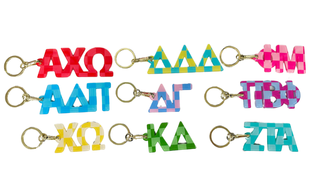 Sorority Acrylic Checkered Keychain