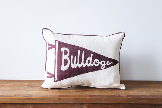 "Bulldogs" Pennant Flag Pillow