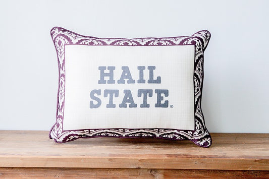 Hail State Scalloped Pillow