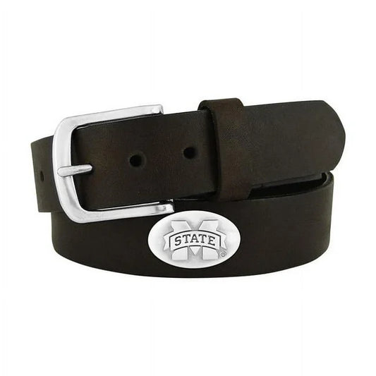 MSU Brown Leather Belt
