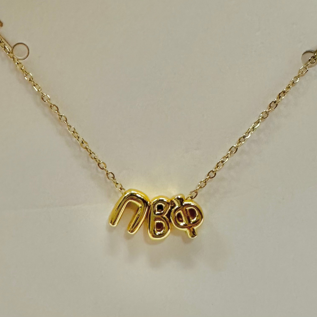 Sorority Bubble Letter Necklace