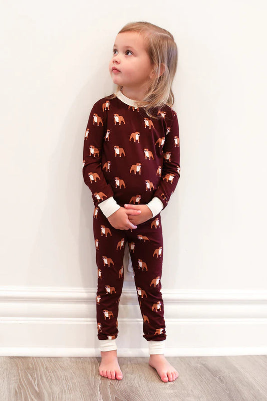 Youth Bulldog Bamboo Pajama Set